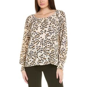 NWT CAbi #4335 Women's Safari Leopard Print Round Trip Blouse Top Size Large
